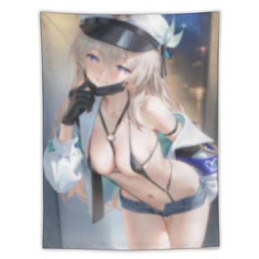 Imagem de LIEGBMEU Sexy Bikini Hot Anime Girl Tapeçaria 152.4 cm x 203.2 cm Interior Exterior Wall Quilt Art Decoração de Tapeçaria Caprichosa, AF380
