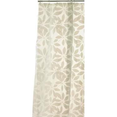 Imagem de Cortina Box Banheiro Antimofo 180x160cm C/Ganchos Peva (180cm x 160cm, Flores branca)