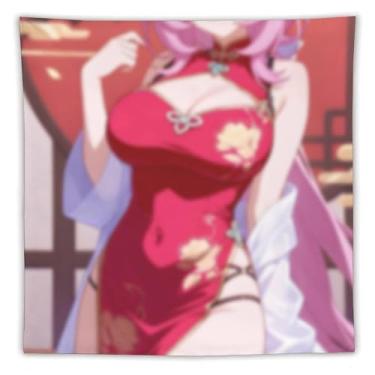 Imagem de LIEGBMEU Sexy Bikini Hot Anime Girl Tapeçaria 152.4 cm x 152.4 cm Interior Exterior Wall Quilt Art Decoração de Tapeçaria Caprichosa, AC055