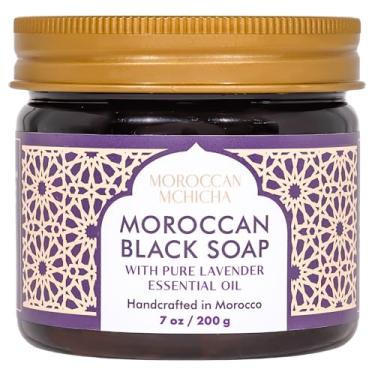 Imagem de Sabonete Beldi preto marroquino com lavanda, sabonete marroquino e sabonete líquido corporal, Savon Noir tradicional para banho (200 ml)