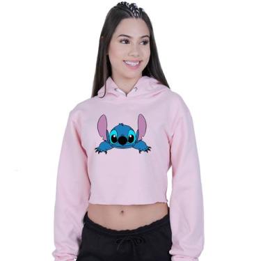 Imagem de Cropped Moletom Feminino Lilo Stitch New - Lafre, Rosa claro, P
