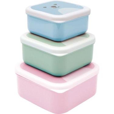 Imagem de Kit 3 Potinhos c/ Tampa Gumy - Rosa - Buba - Buba Baby