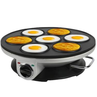 Imagem de Máquina de Panquecas Elétrica para Crianças, Antiaderente Ovos Fritos Pan Mini Panqueca Griddle, 7 Buracos Panela Elétrica Poffertjes, Ideal para o Café da Manhã, Lanches