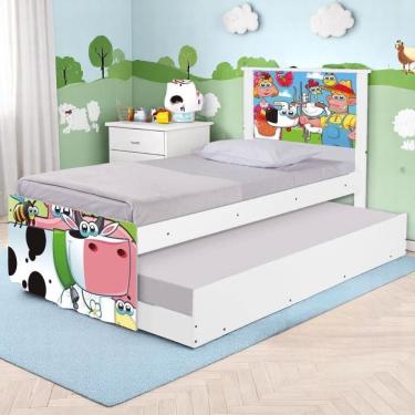 Imagem de Bicama Juvenil Com Cabeceira Adesivada Fazendinha Feliz