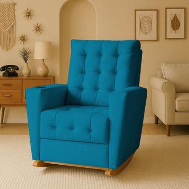 Imagem de Poltrona de Amamentação Duna com Balanço  Ideal para Quartos de Bebê -