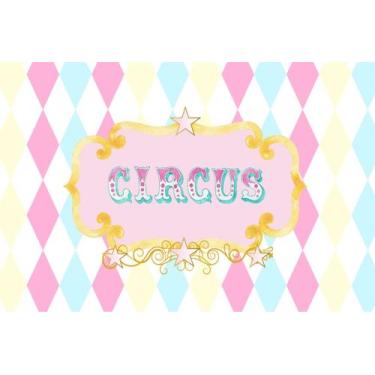 Imagem de Painel de Lona Circo Aquarela Mandala - Fabrika de Festa, 150x100cm