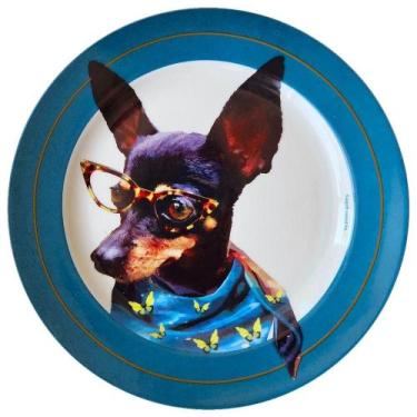 Imagem de Prato De Porcelana Cachorro Pinscher Cacau - 25,5 Cm - Plates Gallery