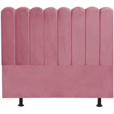 Imagem de Cabeceira Nuvem Cama Box Queen 160 Cm Alanis Suede Rosa - Black House 