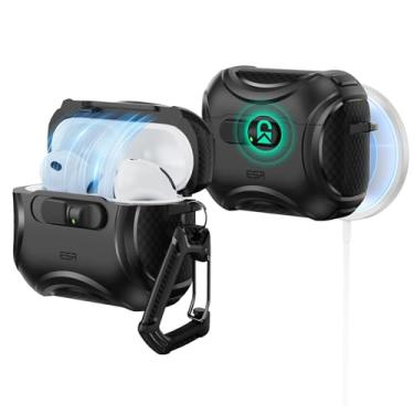 Imagem de ESR Capa para AirPods Pro 3 (2025), compatível com Airpods Pro 3ª geração (cabo USB-C), MagSafe sem esforço, trava à prova de quedas, fácil abertura, série Cyber, preta