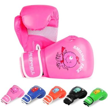 Imagem de SAEEPABUL Luvas de boxe infantis para meninos e meninas, luvas de treinamento de boxe juvenil, luvas de pancada para saco de pancadas, kickboxing, Muay Thai, MMA, rosa, 118 ml