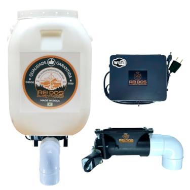 Imagem de Alimentador Automático com Reservatório de Ração de 50 Litros, Programável via Timer WiFi Externo IP65 com App, Ideal para Cachorro Cavalo Bovino Ovelha Cabrito Porco Galinha Pato Coelho Peixe