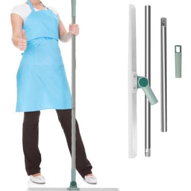 Imagem de Rodo de chão com alça longa ajustável, esfregão de rodo de silicone de 19,7 polegadas com rodo de substituição Rotativo 180° Vassoura de rodo de água para porta de vidro de janela