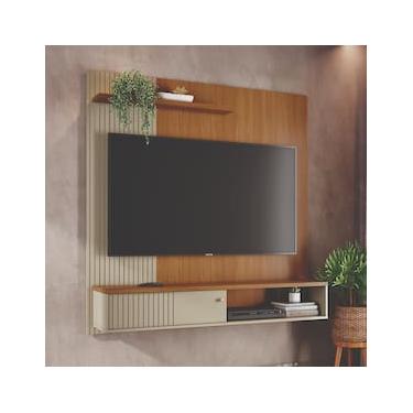 Imagem de Painel Suspenso para TV Madetec Aurora 160cm Ripado Porta Deslizante