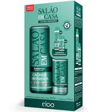 Imagem de Kit Eico Salão em Casa Cachos Definidos Shampoo 800ml + Condicionador 
