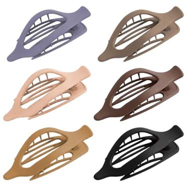 Imagem de Grampos de cabelo grandes antiderrapantes para mulheres e meninas com clipes de geleia de cabelo longo e grosso e fosco (bico de pato - A 6 peças 12 cm)