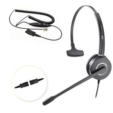 Imagem de VT Fone de ouvido RJ9 para telefones Cisco-IP – Fone de ouvido leve para telefone com microfone com cancelamento de ruído e controle de volume | Compatível com 7945G, 7965G, 8811, 8845 (série 7900