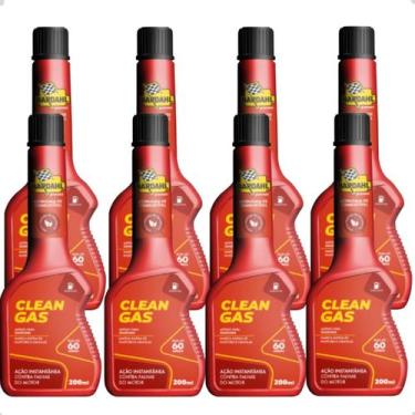 Imagem de Kit 8 Aditivo Bardahl Clean Gas Combustível Gasolina 200ml, Frasco ver
