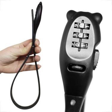 Imagem de Cadeado Zip Look 540mm Preto Segredo Segurança Com Malha De Aço E Reve