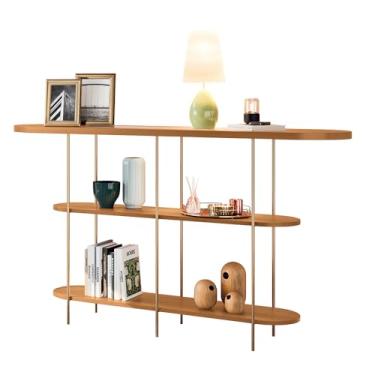 Imagem de Aparador Decorativo Sala de Estar Walker Pés em Aço Tampo Vidro Cinamomo G26 - Gran Belo