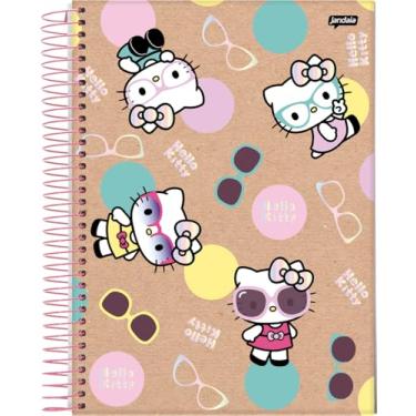 Imagem de Jandaia - Caderno Espiral Universitário CD 10 Matérias 160 Fls Hello Kitty Kraft Óculos FSC