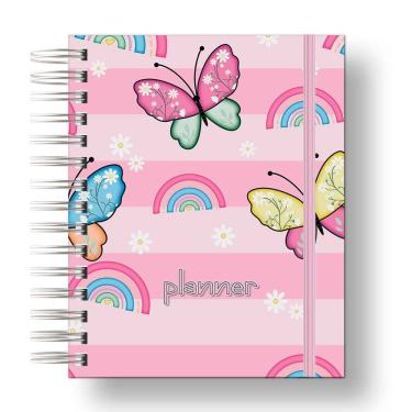 Imagem de Planner Uau 2024 Cores Rosa bBorboletas, Para palnejamento Anual, Organização Diaria.