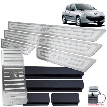 Imagem de Soleira + Descanso Peugeot 207 2009 A 2015 Prata Alto Relevo