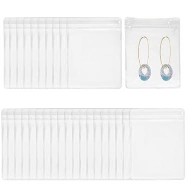 Imagem de Murtenze 100 peças de bolsas de joias transparentes, bolsas autovedantes com zíper de PVC, pequenas bolsas ziplock para armazenamento de joias (7 x 10 cm)