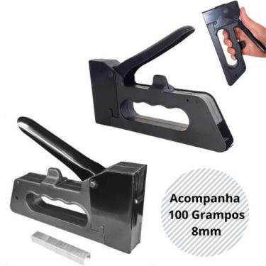 Imagem de Grampeador Tapeceiro Profissional com 100 Grampos  Ideal para Tapeçari