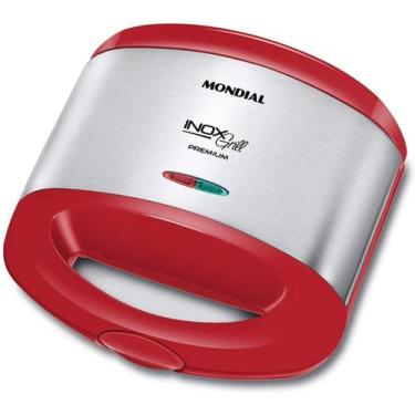Imagem de Sanduicheira Inox Grill Red Premium 800w S-19 Mondial Cor Vermelho, 22