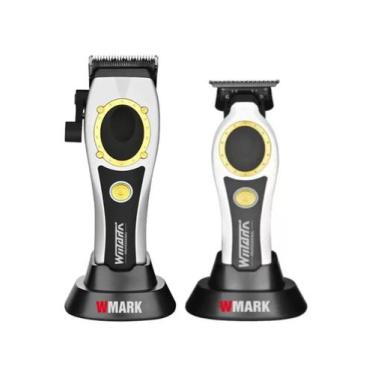 Imagem de Kit 2 Maquina de Cabelo Corte Wmark NG 7030 + Acab. NG 7230, Branco