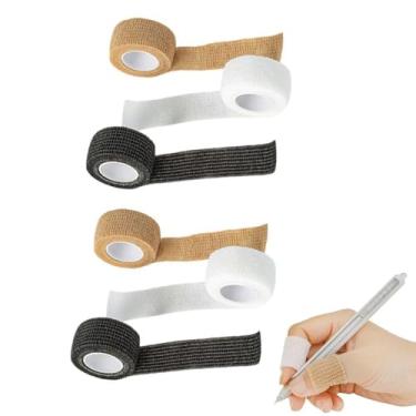 Imagem de DeaHea Pacote com 6 canetas de gel com pegadores de lápis, adesivo, antiderrapante, confortável, tecido macio, pegador de lápis, pegador de dedo, auxílio de escrita ergonômico para canhotos e destros