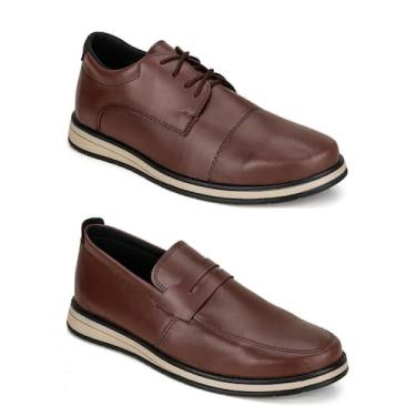 Imagem de Kit 2 Sapato Social Masculino Mocassim Estiloso Loafer Elegante Tenden