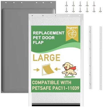 Imagem de Aba isolada de substituição de porta grande para cães com braçadeira, placa traseira, compatível com porta grande de alumínio PetSafe Extreme Weather, PAC11-11039 26 x 41 cm (transparente fosco)