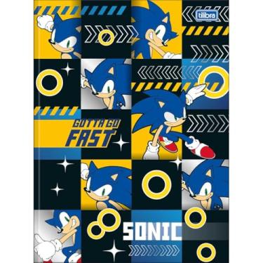 Imagem de Tilibra - Caderno Brochura Capa Dura Universitário Sonic 80 Folhas - Sonic Quadrados