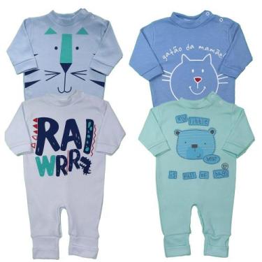 Imagem de Kit 4 Macacão Bebê Suedine Taylor Estampado Menino e Menina - Koala Ba
