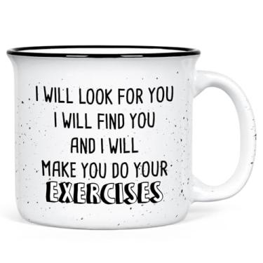 Imagem de YHRJWN Presentes de fisioterapia, presentes de aniversário de Natal para fisioterapeuta, quiroprático, personal trainer, estudantes de fisioterapia, caneca engraçada I Will Make You Do Exercises, 425