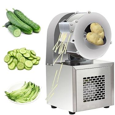 Imagem de Cortador elétrico de vegetais, fatiador de mandolina de espessura ajustável, fatiador de batata, picador de cebola, fatiador de tomate, picador multifuncional de frutas e vegetais