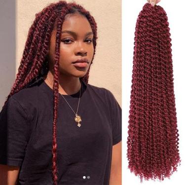 Imagem de Passion Twist Hair Alrence Burgundy Red 60 cm, 8 pacotes