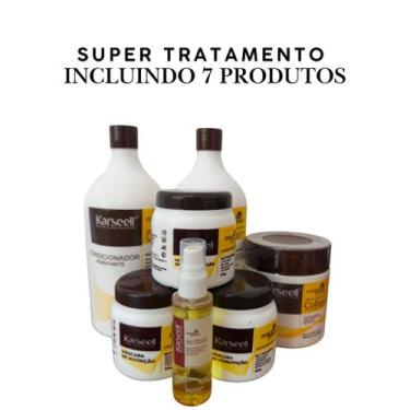 Imagem de Kit Karseell Super Completo Shampoo Condicionador Oleo Mascara Cronogr