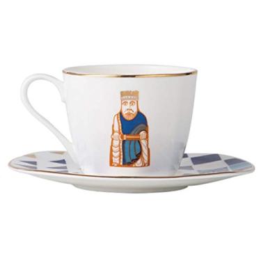 Imagem de WYUYIWH Canecas de Café Estilo Europeu Bone China Conjunto de Xícara de Café e Pires Personalidade Criativa Copo Cappuccino com Phnom Penh Latte Mocha Xícara de Café Especial para Café Leite Xícara de