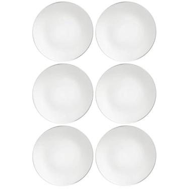 Imagem de Jogo 6 Pratos Rasos de Jantar Almoço 28cm Porcelana Decorada Tramontina Atena Mesa Posta