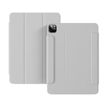 Imagem de Capa Magnética Destacável para iPad Pro 13 M4 (2024) – Frente e Traseira Removíveis, Slim, Sem Bordas, Smart Cover com Auto Sleep/Wake, Suporte Apple Pencil (Cinza) (Cinza)