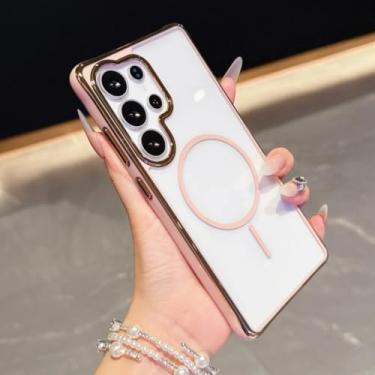 Imagem de Capa magnética dupla colorida para Samsung Galaxy S25 Ultra S24 S23 Fe Plus A15 A16 A35 A36 A55 A56 5g (para Galaxy S23 Ultra/Rosa)