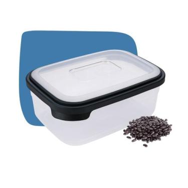 Imagem de 2 Potes Plásticos 1L Com Tampa Ideal Para Marmita Serve Em Microondas 