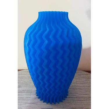 Imagem de Vaso Jarro Decorativo Zig Zag 25cm Plástico Flores artificiais Decoraç
