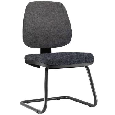 Imagem de Cadeira Para Escritório Job L02 Fixa Linho Chumbo - Lyam Decor