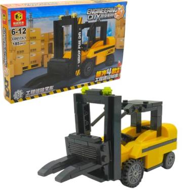 Imagem de Conjunto de Blocos de Montar Máquinas de Construção 185 Peças – Brinquedo Educativo Infantil de Engenharia Criativa, Kit de Construção, Presente para Crianças e Adultos (Empilhadeira)