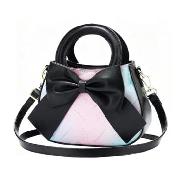 Imagem de Kehpish Bolsa tiracolo pequena para mulheres, bolsa de ombro acolchoada, bolsa clutch com alça de corrente, Bolsa transversal com laço - preta 2, Clássico