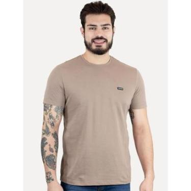 Imagem de Camiseta Calvin Klein Masculina Piquet Orgânico Cáqui-Masculino