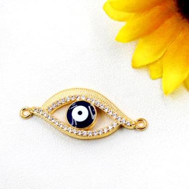 Imagem de Pulseira olho turco com zircônia radiante | Acessório ajustável elegante para todas as ocasiões | Ideal para o dia a dia e eventos especiais c1117, Medium, Latão, Zircônia cúbica